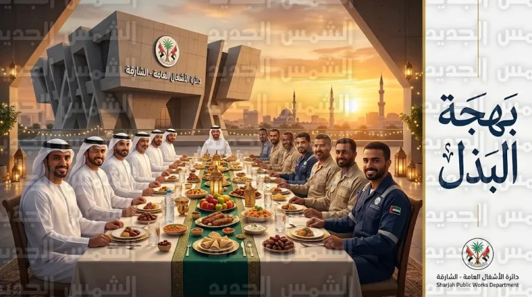 أشغال الشارقة ترسخ قيم التآخي بمأدبة إفطار تجمع المسؤولين والعمال في مبنى الناصرية