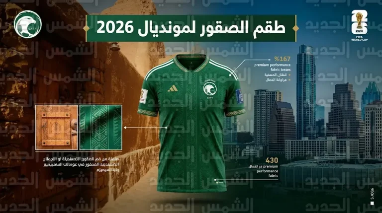 الكشف عن طقم المنتخب السعودي في كأس العالم 2026 بتصميم مستوحى من تراث “أشيقر”