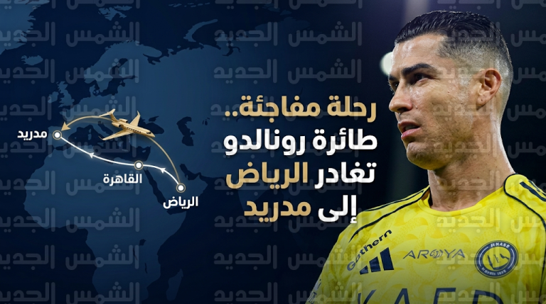حقيقة مغادرة كريستيانو رونالدو للمملكة بعد رصد مسار طائرته الخاصة في الأجواء المصرية متجهة إلى إسبانيا