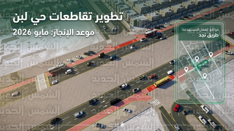 خطة أمانة الرياض لتطوير طريق نجد بظهرة لبن وموعد اكتمال أعمال معالجة التقاطعات الثلاثة