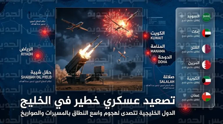 دول الخليج تحبط هجوماً واسعاً بالصواريخ والمسيرات وتصعيد عسكري خطير يستهدف منشآت حيوية