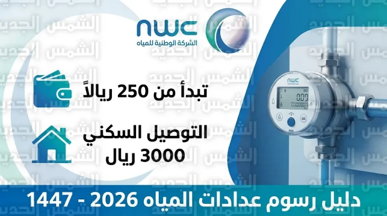 رسوم تركيب عداد المياه الجديد 2026 – 1447 وتكاليف التوصيل من الشركة الوطنية للمياه
