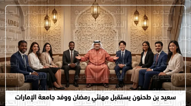 سعيد بن طحنون يستقبل وفد طلبة جامعة الإمارات والمهنئين بمناسبة الأيام المباركة من شهر رمضان