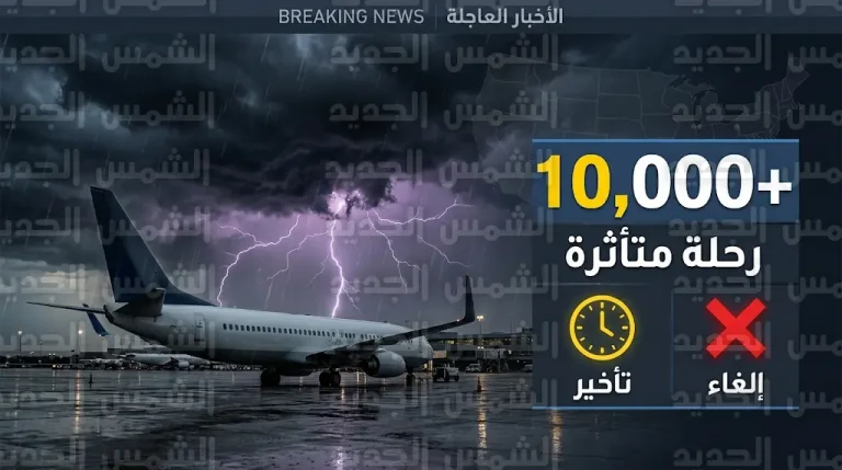 شلل في حركة الطيران الأمريكي بسبب العواصف وتأثر أكثر من 10 آلاف رحلة بين إلغاء وتأخير