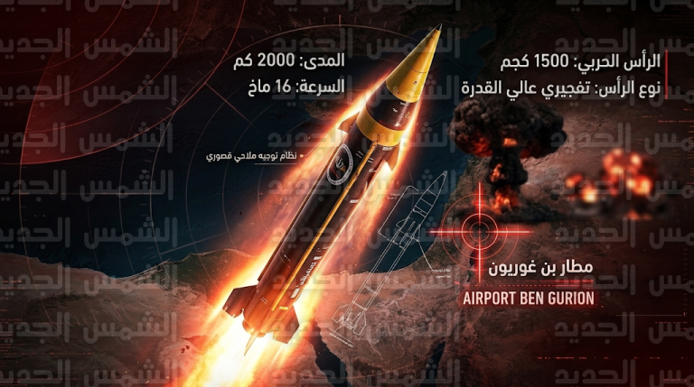 صاروخ خرمشهر 4 يضرب أهدافاً استراتيجية في مطار بن غوريون برأس حربي يزن طناً ونصف من المتفجرات