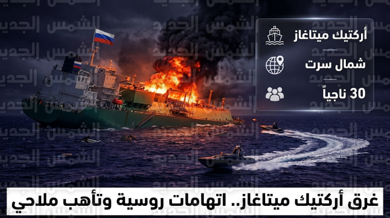 غرق ناقلة الغاز الروسية أركتيك ميتاغاز قبالة سواحل ليبيا وموسكو تتهم أوكرانيا بشن هجوم بمسيرات بحرية