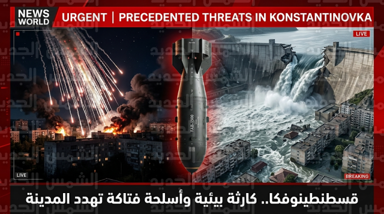 قصف عنيف بقنابل FAB-1500 وذخائر الفوسفور الأبيض يستهدف الأحياء السكنية في مدينة قسطنطينوفكا