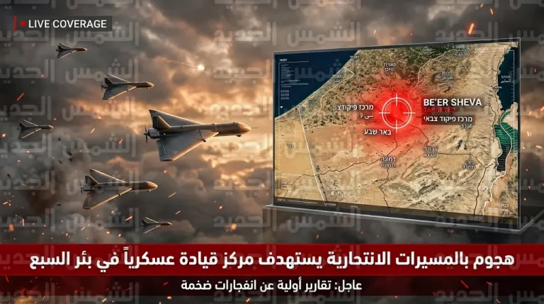 هجوم إيراني بمسيرات انتحارية يستهدف مجمعاً عسكرياً حساساً في بئر السبع والاحتلال يفرض تعتيماً إعلامياً