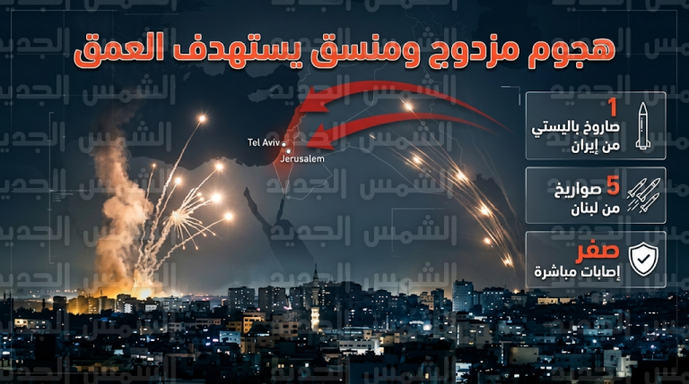 هجوم صاروخي مزدوج ومنسق من إيران ولبنان يستهدف تل أبيب والقدس في منعطف عسكري خطير