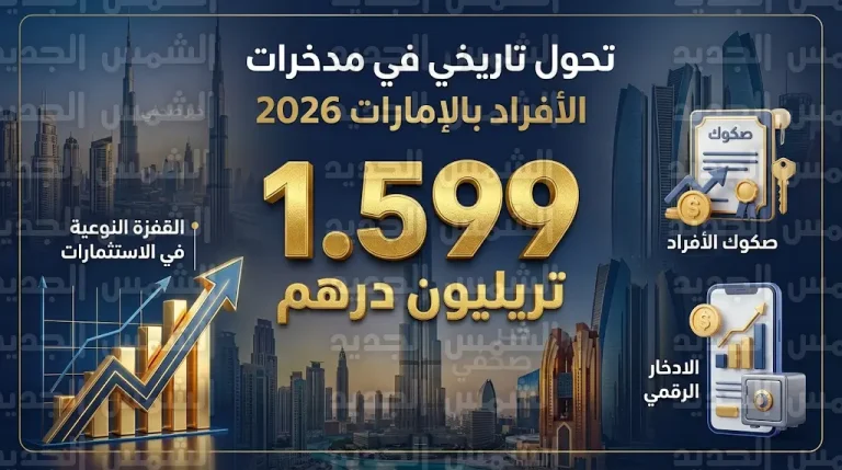 إجمالي مدخرات الأفراد في الإمارات يصل إلى 1.599 تريليون درهم بنهاية يناير 2026