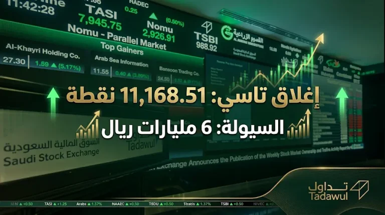 ارتفاع مؤشر تاسي اليوم الاثنين 27 أبريل 2026 وصعود أسهم سابك وبترو رابغ