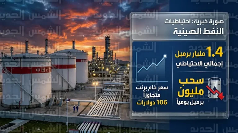 بكين تبدأ سحب مليون برميل يومياً من مخزونها التجاري لاحتواء تداعيات اضطراب إمدادات النفط العالمية