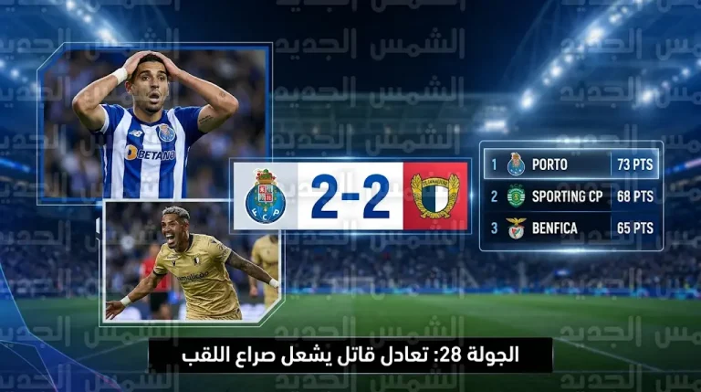 بورتو يتعثر أمام فاماليكاو ويمنح سبورتنج لشبونة وبنفيكا فرصة لتقليص الفارق في صدارة الدوري البرتغالي
