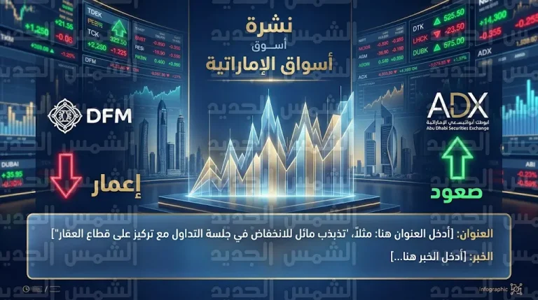 تباين أداء أسواق المال الإماراتية بختام جلسة الاثنين وسهم إعمار يضغط على مؤشر دبي