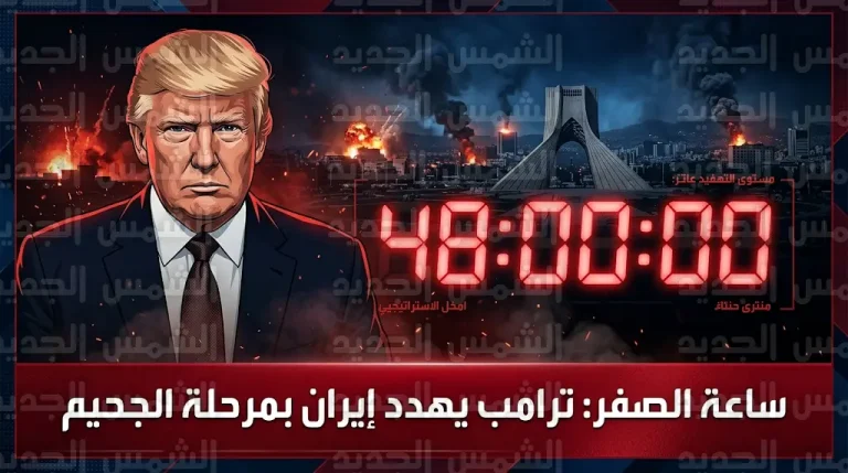 ترامب يهدد إيران بمرحلة الجحيم ويحدد غداً الاثنين موعداً نهائياً لفتح مضيق هرمز بعد قصف طهران