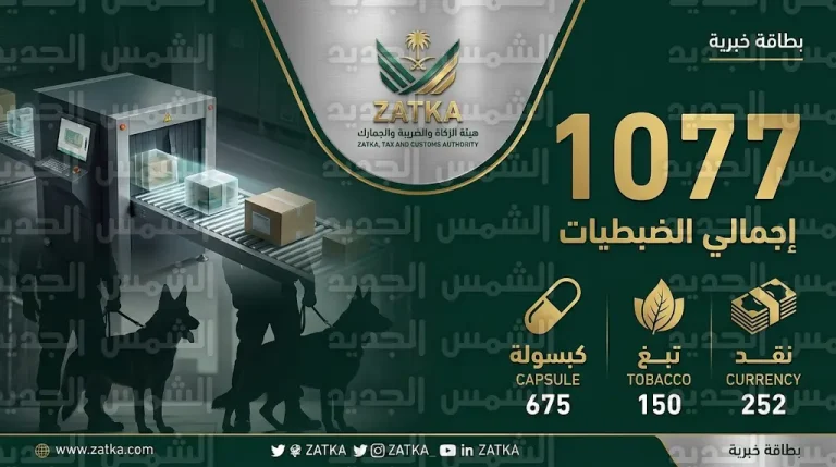 تفاصيل حصيلة جهود زاتكا في إحباط تهريب المخدرات والتبغ والأسلحة عبر المنافذ البرية والبحرية والجوية