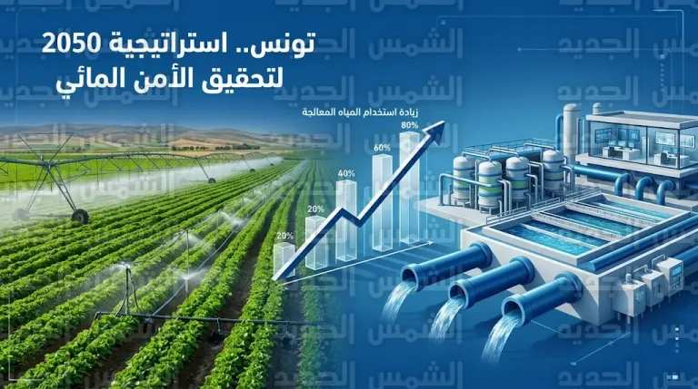 تونس تضع ملف الأمن المائي على رأس أولوياتها الاستراتيجية وتستهدف استخدام 70% من المياه المعالجة في قطاع الري بحلول عام 2050