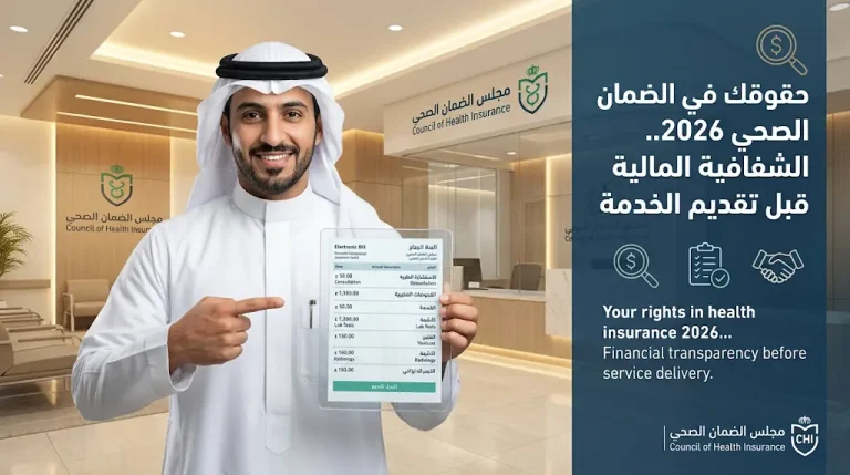 حقوق المستفيد في الضمان الصحي 2026: ضوابط الإفصاح عن نسبة التحمل والتكاليف قبل تقديم الخدمة