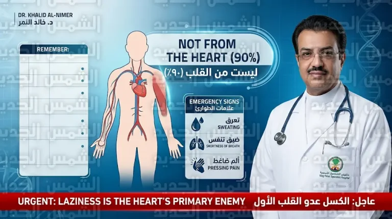 خالد النمر يكشف مفاجأة: الكسل أخطر على القلب من السمنة ويحدد علامات الجلطة الطارئة