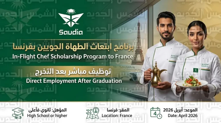 رابط التقديم في برنامج الخطوط السعودية لابتعاث وتوظيف الطهاة الجويين في فرنسا 2026