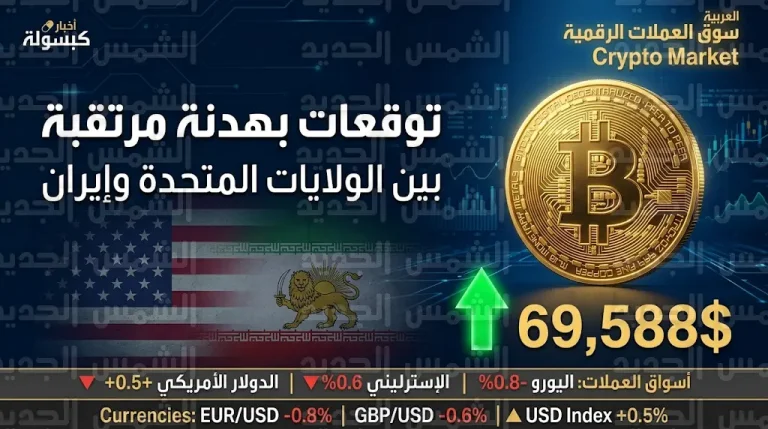 سعر البيتكوين اليوم الاثنين 6-4-2026 يقترب من 70 ألف دولار وسط أنباء عن هدنة بين واشنطن وطهران