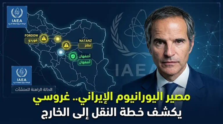 غروسي يكشف عن مشاورات مع روسيا لنقل اليورانيوم عالي التخصيب خارج إيران لتقليل احتمالات التصعيد العسكري