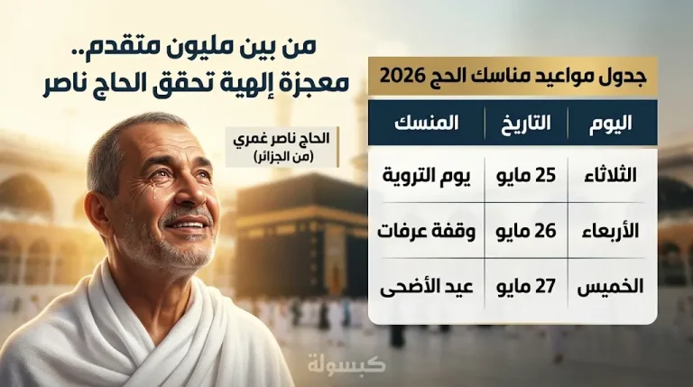 قصة الحاج الجزائري ناصر غمري الذي وصف اختياره للحج من بين مليون متقدم بالمعجزة الإلهية