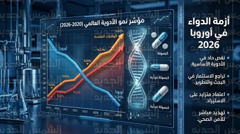 قطاع الأدوية في أوروبا يواجه منعطفاً خطيراً يهدد ريادته التاريخية أمام التوسع الأمريكي والصيني بحلول عام 2026