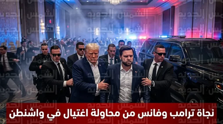 محاولة اغتيال فاشلة تستهدف ترامب ونائبه جي دي فانس خلال حفل عشاء مراسلي البيت الأبيض بواشنطن