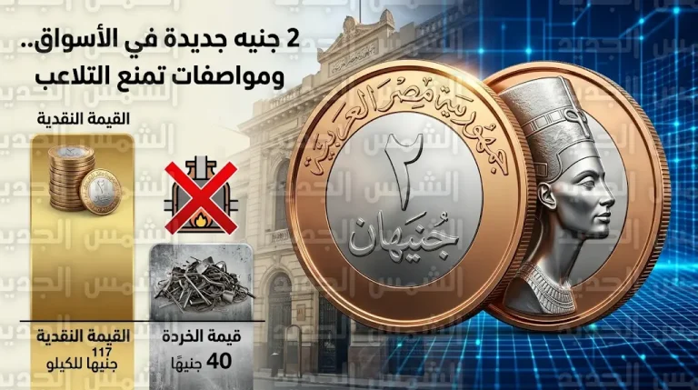 مصلحة الخزانة العامة تكشف تفاصيل طرح عملة 2 جنيه وخطة حماية المسكوكات من خفافيش المسابك