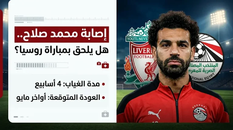 موقف محمد صلاح من مباراة مصر وروسيا 2026.. تطورات الإصابة ومدة الغياب الرسمية