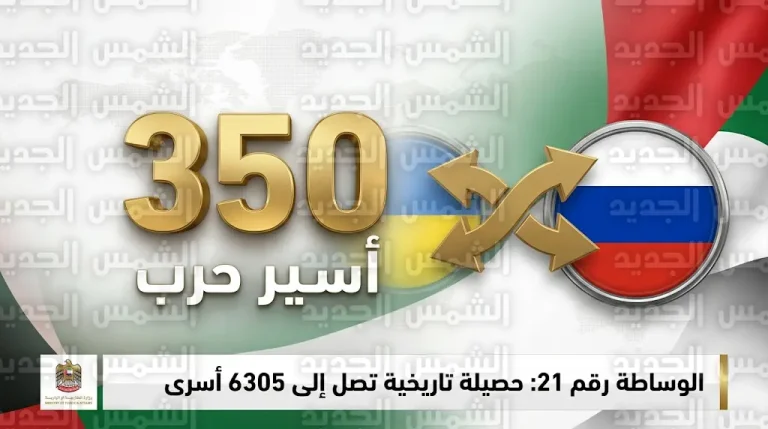 نجاح وساطة إماراتية جديدة في تبادل 350 أسيراً بين روسيا وأوكرانيا يرفع إجمالي المفرج عنهم إلى 6305 أسرى