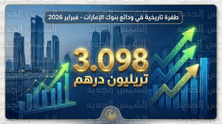 ودائع المقيمين في بنوك الإمارات تقفز لمستوى تاريخي وتصل إلى 3.098 تريليون درهم بنهاية فبراير 2026