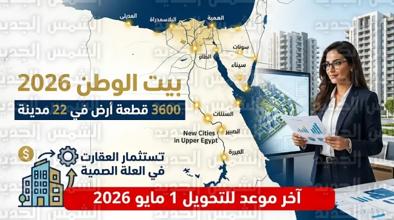وزارة الإسكان تعلن طرح 3600 قطعة أرض في 22 مدينة جديدة ضمن مشروع بيت الوطن لعام 2026