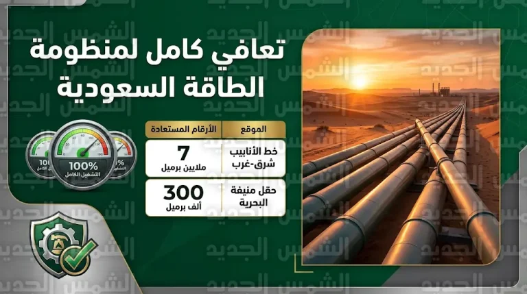 وزارة الطاقة السعودية تعلن استعادة كامل القدرات التشغيلية لمنظومة الطاقة وتؤكد عودة ضخ النفط بمستوياته الطبيعية