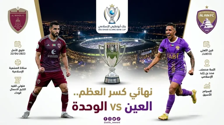 تشكيل العين ضد الوحدة اليوم في نهائي كأس مصرف أبو ظبي الإسلامي 2026 والموعد والقنوات الناقلة