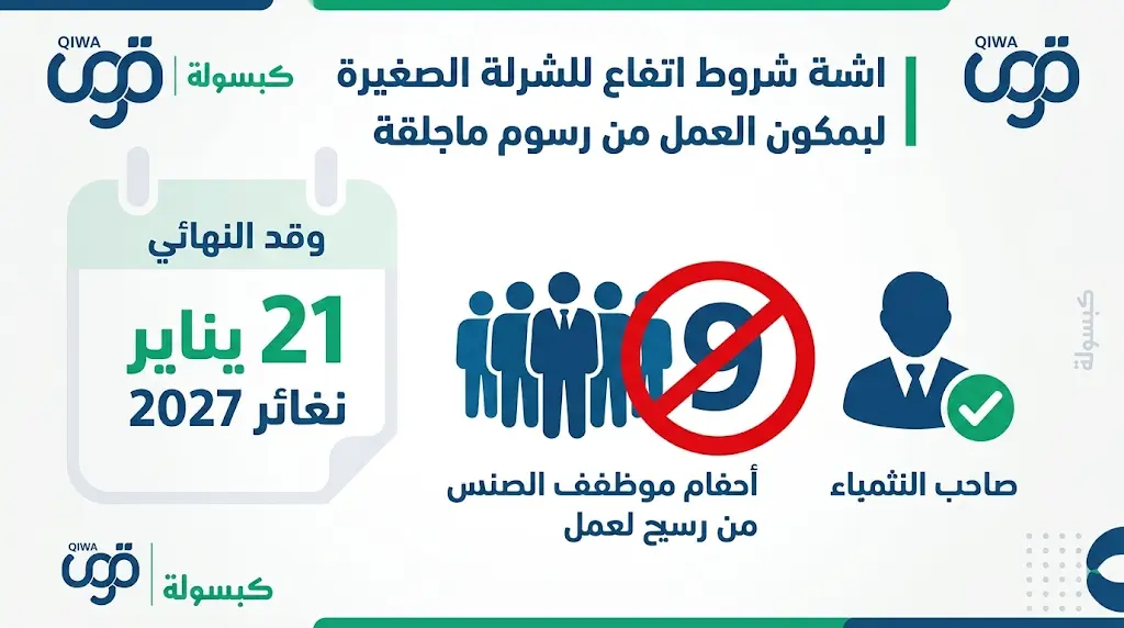 9 موظفين ومالك متفرغ.. "قوى" تكشف الشروط التفصيلية لاستمرار إعفاء المنشآت الصغيرة من المقابل المالي