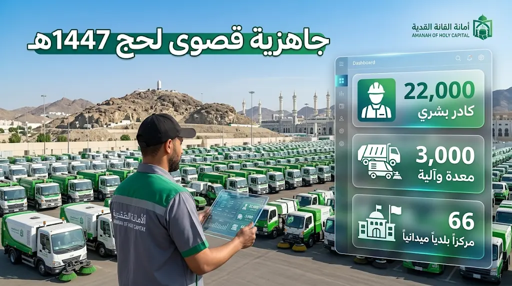 أمانة العاصمة المقدسة ترفع الجاهزية القصوى لموسم حج 1447هـ بـ 22 ألف كادر و3 آلاف معدة حديثة