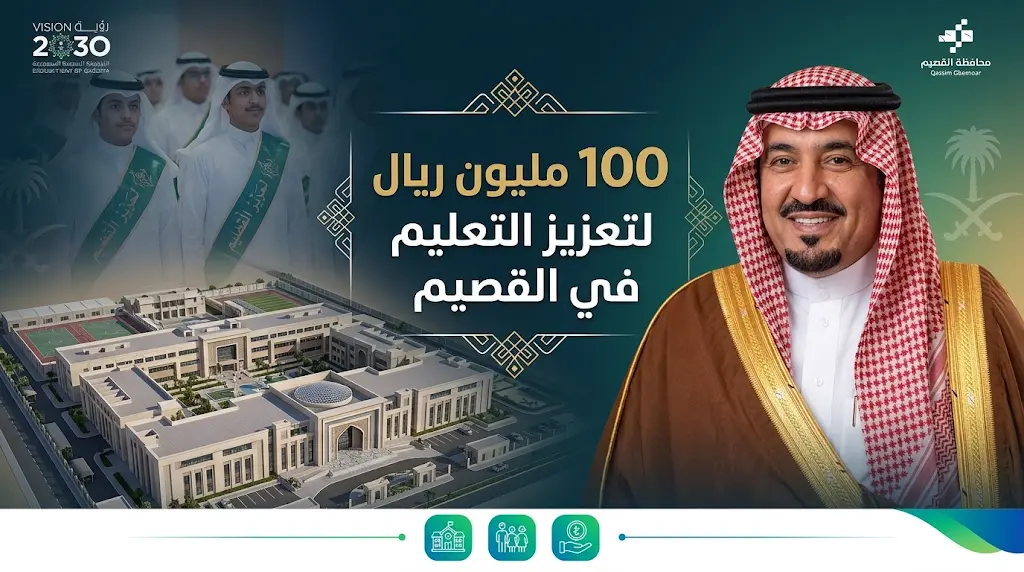 أمير القصيم يبارك توسعة مدارس قيم العالمية بـ 100 مليون ريال ويحتفي بالطلاب المبدعين في بريدة