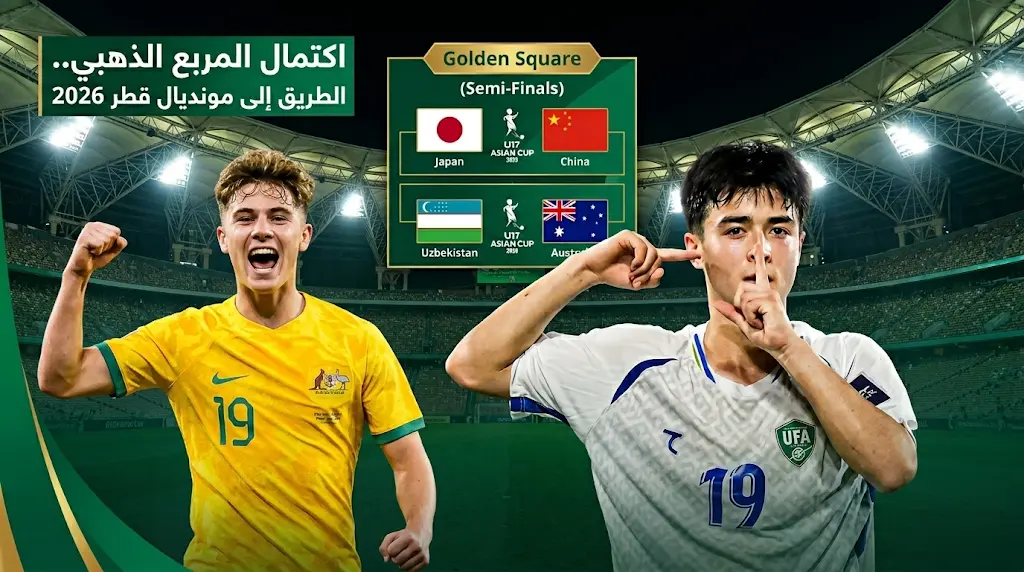 أوزبكستان وأستراليا يكملان عقد المتأهلين لنصف نهائي كأس آسيا للناشئين 2026 بجدة