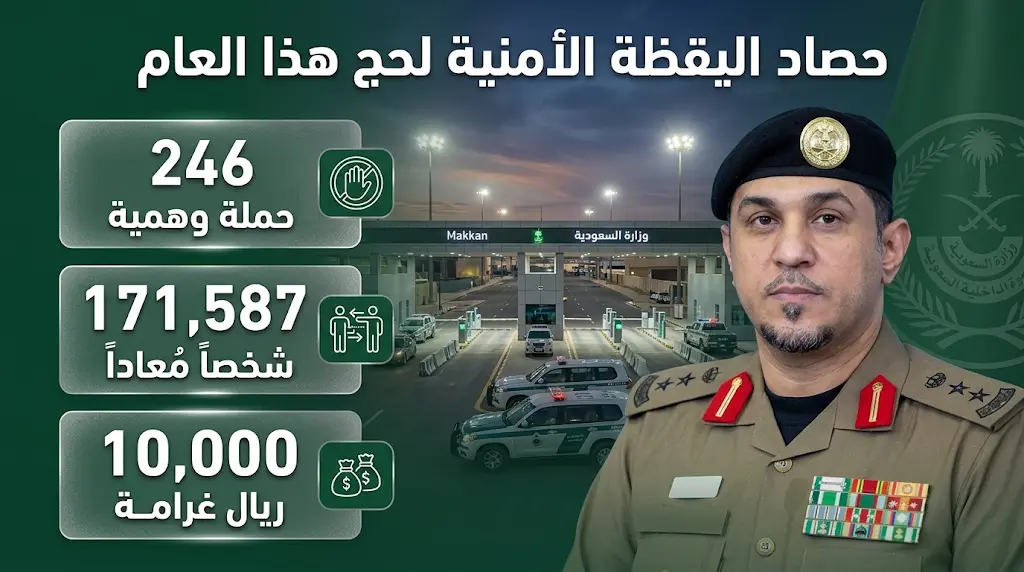 إعادة 171 ألف شخص ومنع 141 ألف مركبة مخالفة من دخول المشاعر المقدسة وتطبيق غرامات فورية