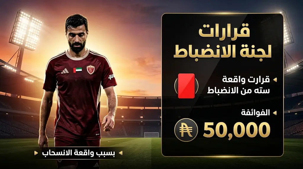 إيقاف فافور أنيكا أوجبو وتغريم نادي الوحدة بسبب واقعة الانسحاب المؤقت في الجولة 26 لدوري أدنوك