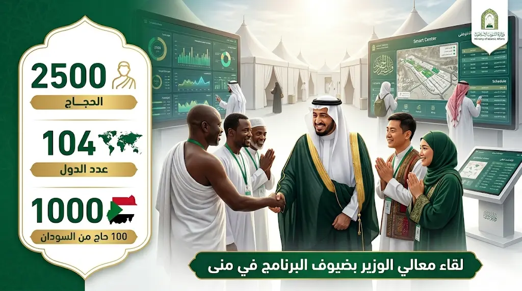 استضافة 2500 حاج من 104 دول وتخصيص 1000 مقعد لأسر الشهداء والمصابين السودانيين في حج 1447هـ