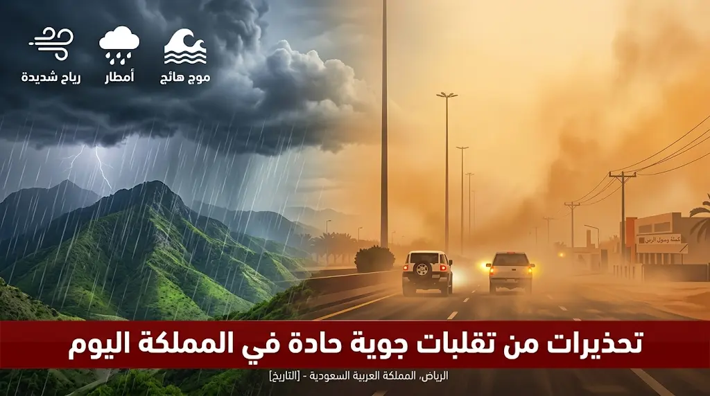 الأرصاد السعودية تحذر من رياح مثيرة للأتربة وسحب رعدية واضطراب الملاحة البحرية اليوم الخميس 21 مايو 2026