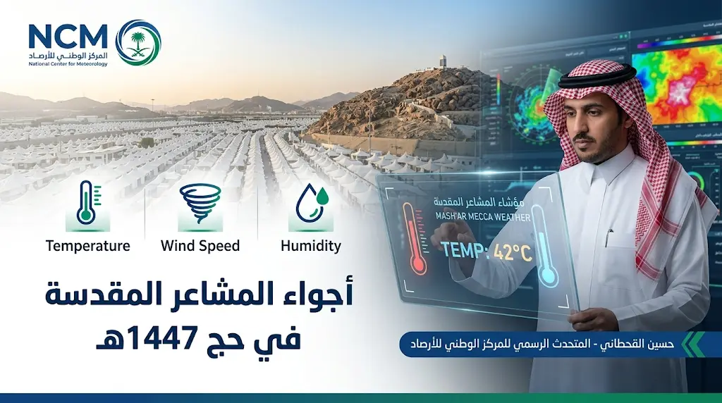 الأرصاد السعودية تستعرض ملامح الطقس والظواهر الجوية في مكة المكرمة والمشاعر المقدسة خلال موسم الحج