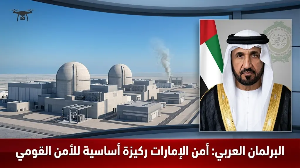 البرلمان العربي يدين استهداف محيط محطة براكة للطاقة النووية بطائرة مسيرة ويؤكد سلامة المرفق الإماراتي بالكامل