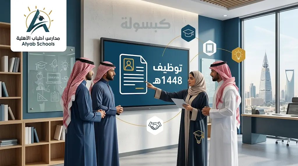 التقديم لوظائف مدارس أطياب الأهلية 1448هـ: رابط طلبات التوظيف للكوادر التعليمية والإدارية (بنين وبنات)
