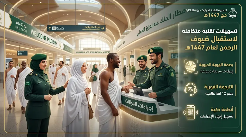 الجوازات السعودية تعلن الجاهزية القصوى وتخصص فرقاً بـ 12 لغة لاستقبال حجاج بيت الله الحرام 2026
