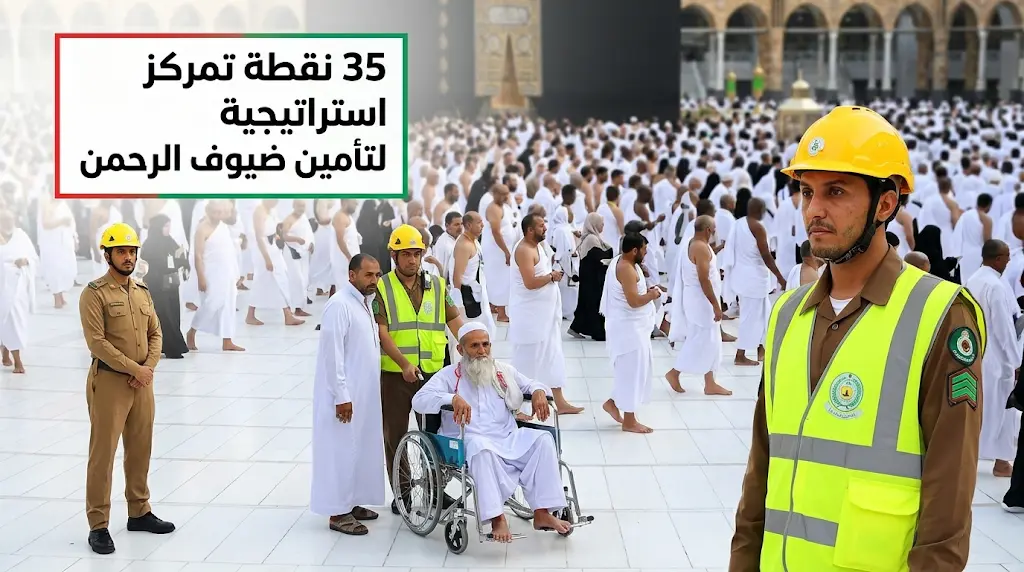 الدفاع المدني يخصص 35 نقطة تمركز في المسجد الحرام لتأمين طواف الوداع للحجاج المتعجلين
