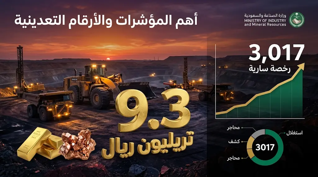 السعودية ترفع وتيرة الاستثمار التعديني بإصدار رخص جديدة وتقديرات الثروات الكامنة تقفز لـ 9.3 تريليون ريال